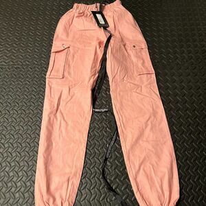pretty little thing light pink cargo pants size 00